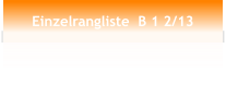 Einzelrangliste  B 1 2/13