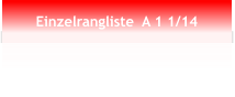 Einzelrangliste  A 1 1/14