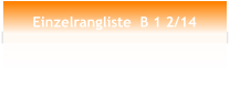 Einzelrangliste  B 1 2/14