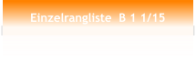 Einzelrangliste  B 1 1/15