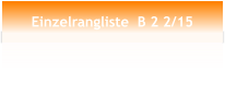 Einzelrangliste  B 2 2/15