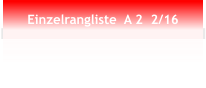 Einzelrangliste  A 2  2/16