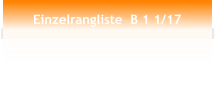 Einzelrangliste  B 1 1/17