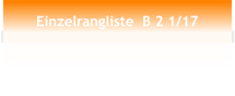 Einzelrangliste  B 2 1/17