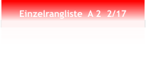 Einzelrangliste  A 2  2/17