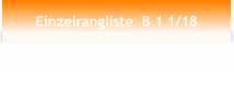 Einzelrangliste  B 1 1/18