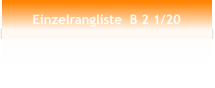 Einzelrangliste  B 2 1/20