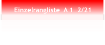 Einzelrangliste  A 1  2/21