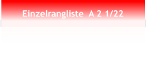 Einzelrangliste  A 2 1/22