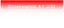 Einzelrangliste  A 1  2/22