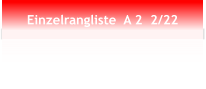 Einzelrangliste  A 2  2/22